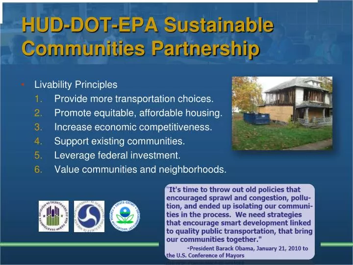 hud dot epa sustainable communities partnership