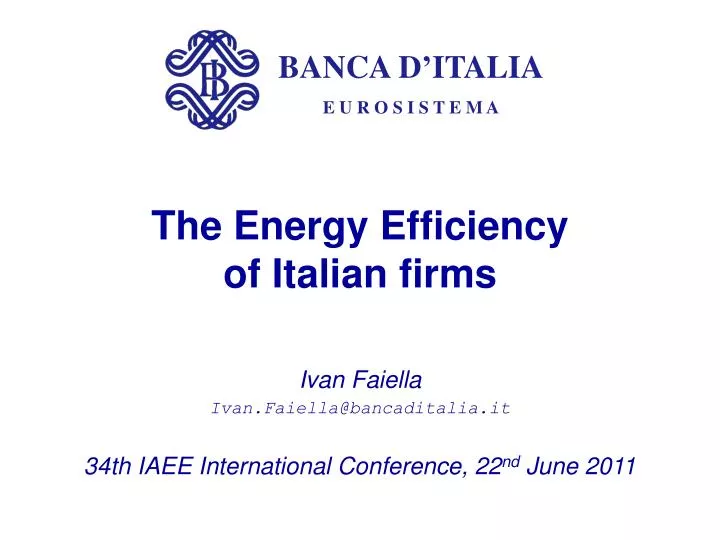 the energy efficiency of italian firms