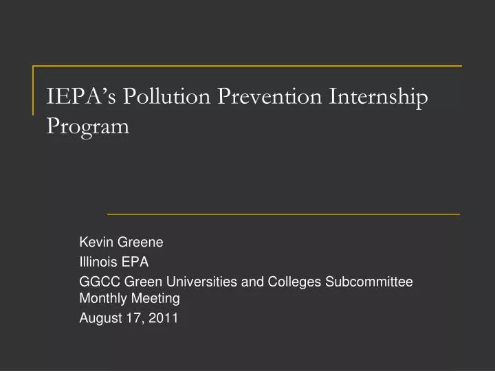 iepa s pollution prevention internship program