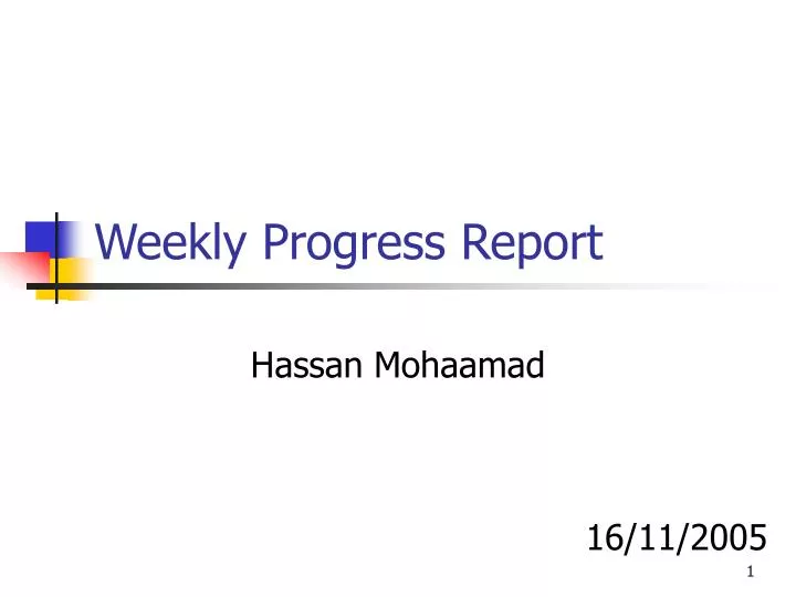 weekly progress report