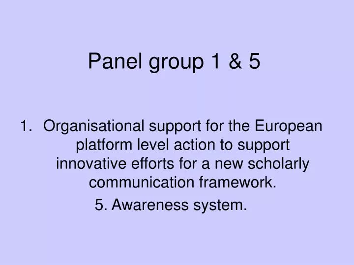 panel group 1 5