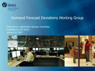 Demand Forecast Deviations Working Group