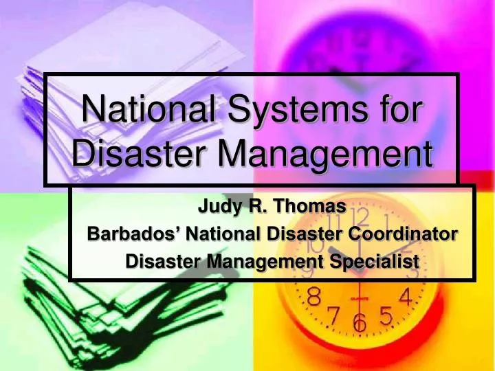 national systems for disaster management