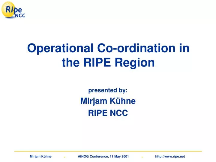 operational co ordination in the ripe region