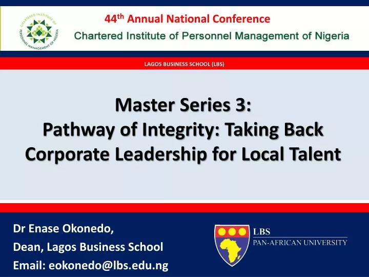 master series 3 pathway of integrity taking back corporate leadership for local talent