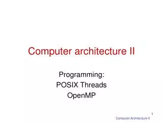 Computer architecture II