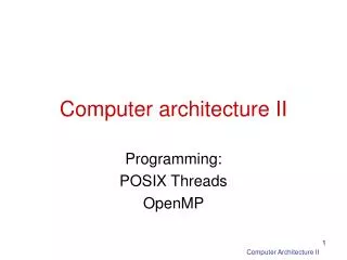 computer architecture ii