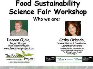 Food Sustainability Science Fair Workshop