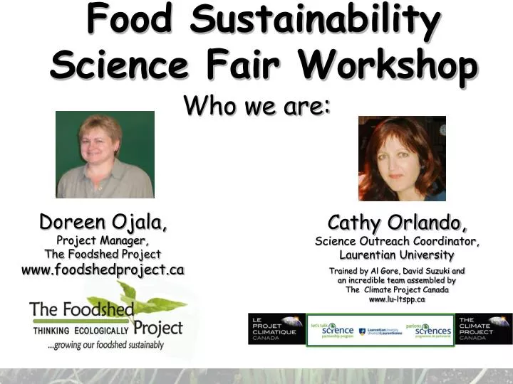 food sustainability science fair workshop