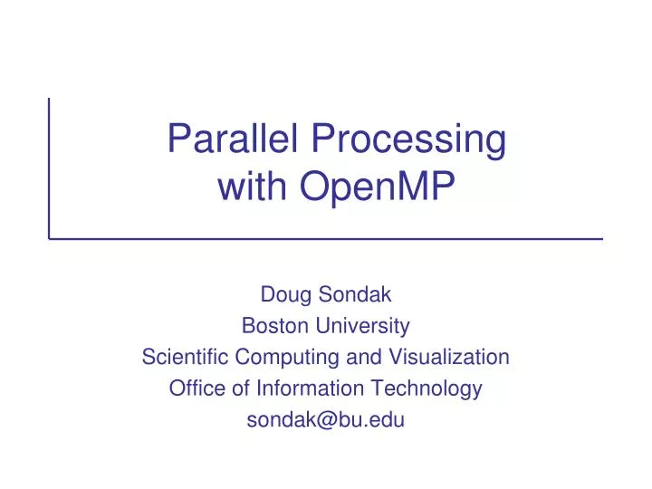 parallel processing with openmp