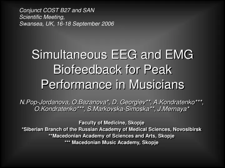 simultaneous eeg and emg biofeedback for peak performance in musicians