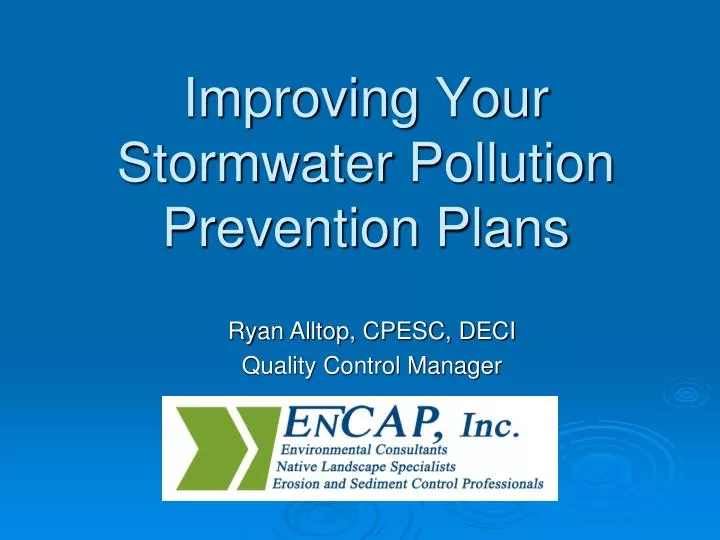 improving your stormwater pollution prevention plans