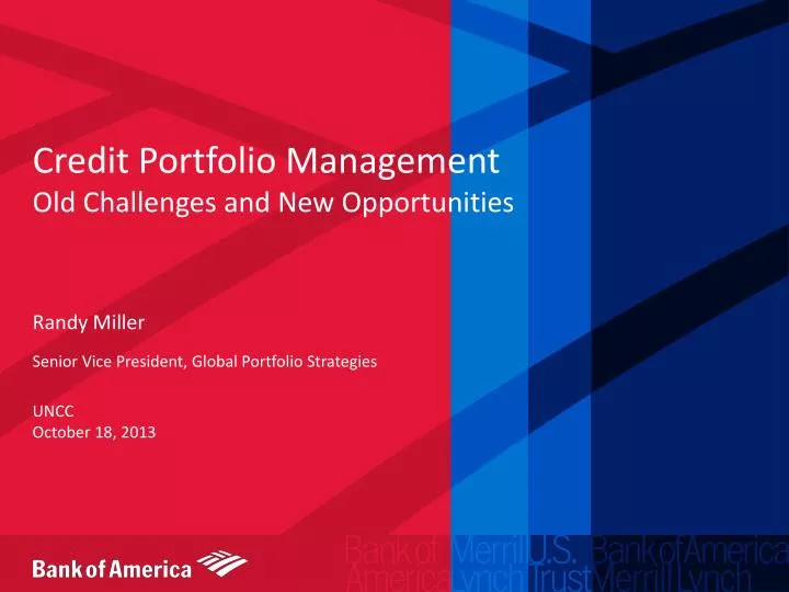 credit portfolio management old challenges and new opportunities