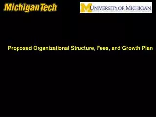 Proposed Organizational Structure, Fees, and Growth Plan