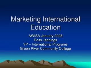 Marketing International Education