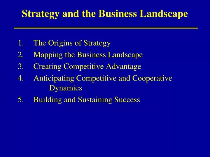 strategy and the business landscape