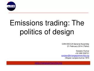 Emissions trading: The politics of design
