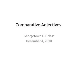 Comparative Adjectives