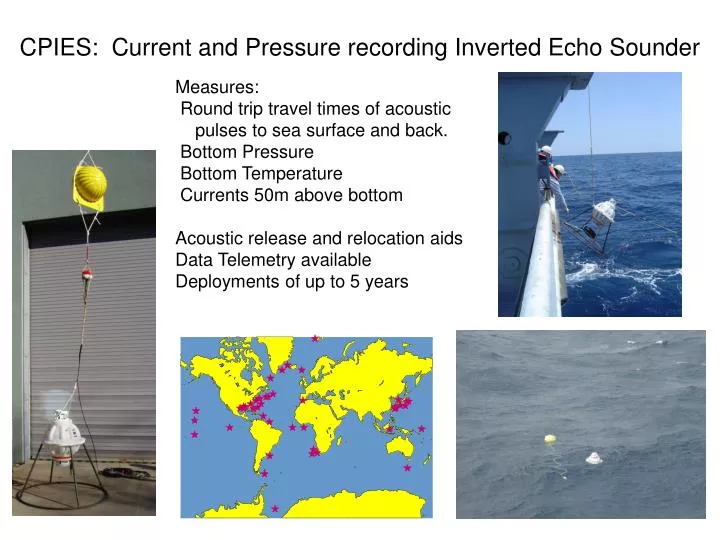 cpies current and pressure recording inverted echo sounder