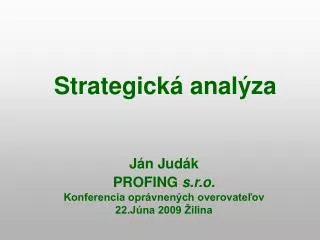 strategick anal za