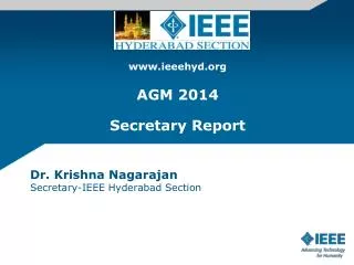 ieeehyd AGM 2014 Secretary Report