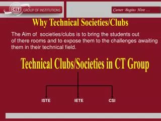 Technical Clubs/Societies in CT Group