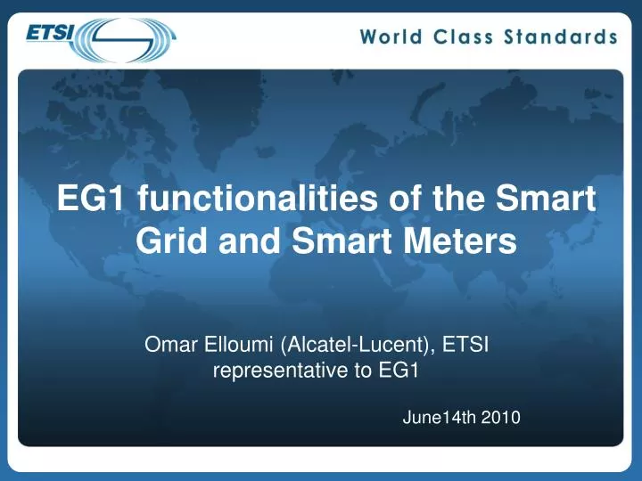 eg1 functionalities of the smart grid and smart meters