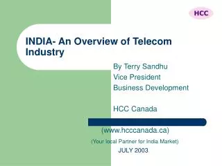 INDIA- An Overview of Telecom Industry