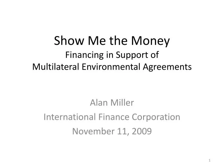 show me the money financing in support of multilateral environmental agreements