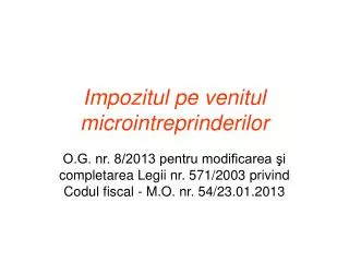 impozitul pe venitul microintreprinderilor