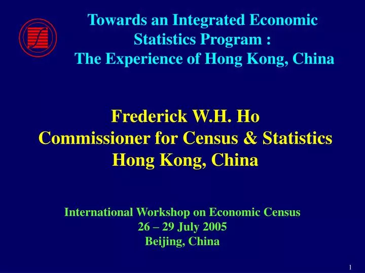 towards an integrated economic statistics program the experience of hong kong china