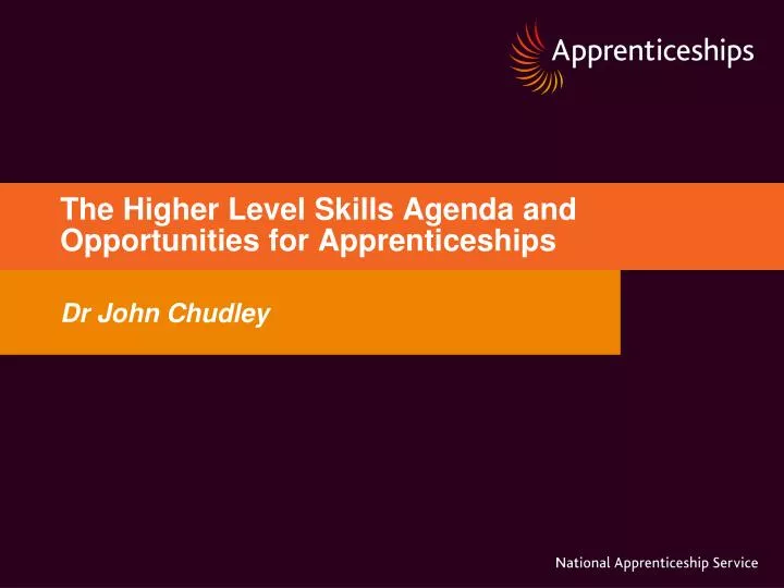 the higher level skills agenda and opportunities for apprenticeships