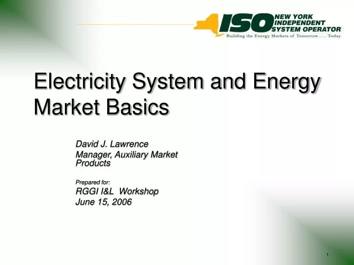 electricity system and energy market basics