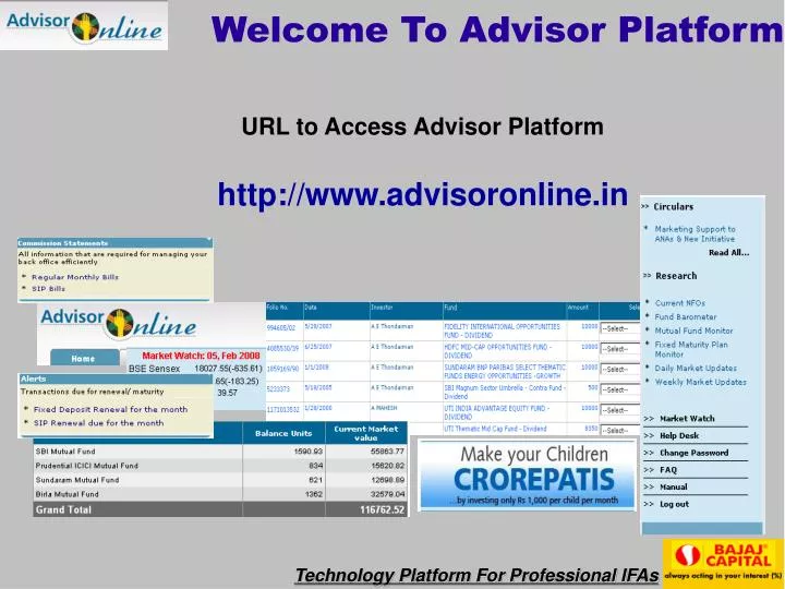 welcome to advisor platform