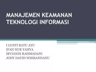 manajemen keamanan teknologi informasi