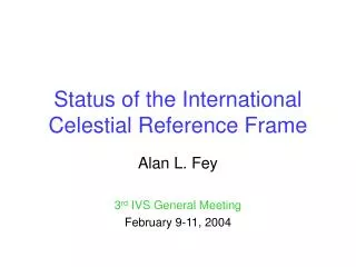 Status of the International Celestial Reference Frame