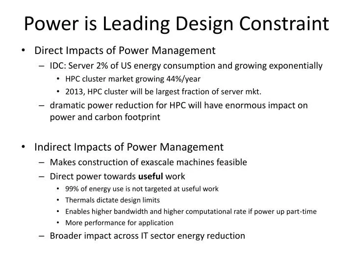 power is leading design constraint