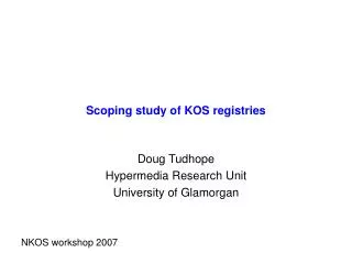 Scoping study of KOS registries
