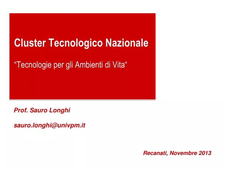 cluster tecnologico nazionale