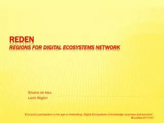 REDEN REgions for Digital Ecosystems Network