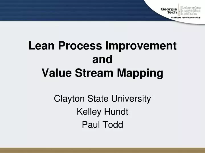 lean process improvement and value stream mapping