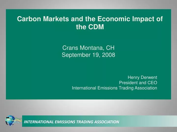 carbon markets and the economic impact of the cdm