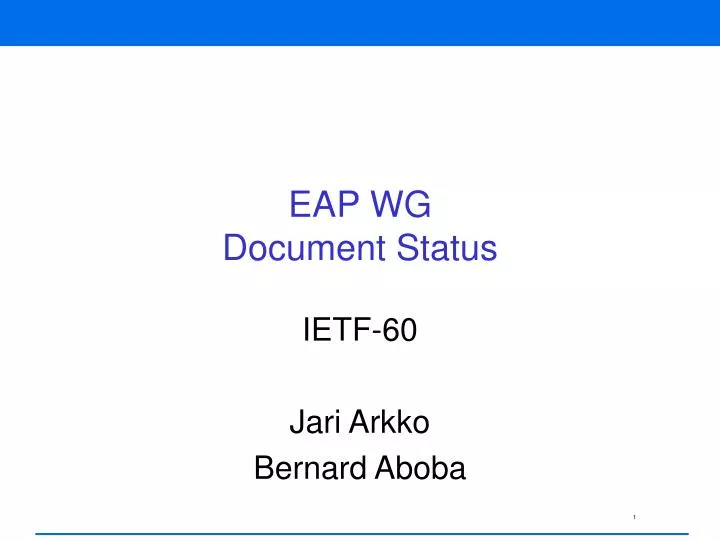 eap wg document status
