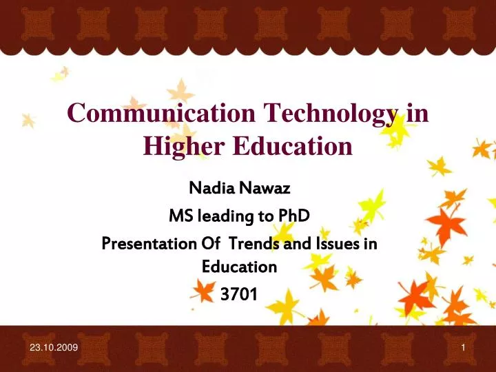 communication technology in higher education