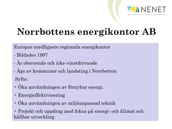 norrbottens energikontor ab