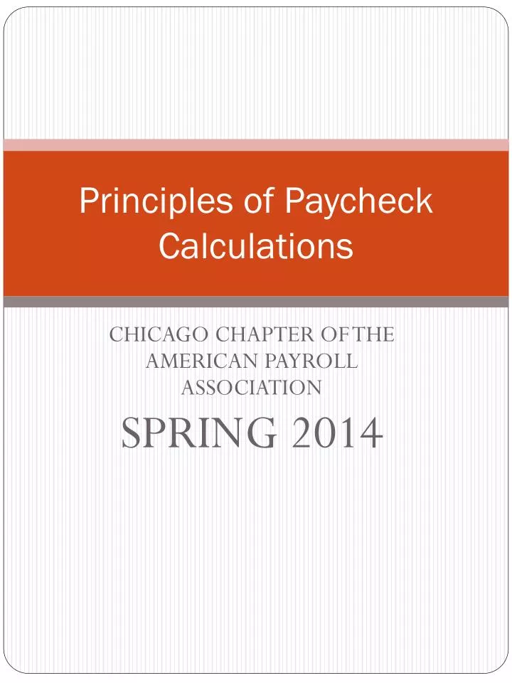 principles of paycheck calculations