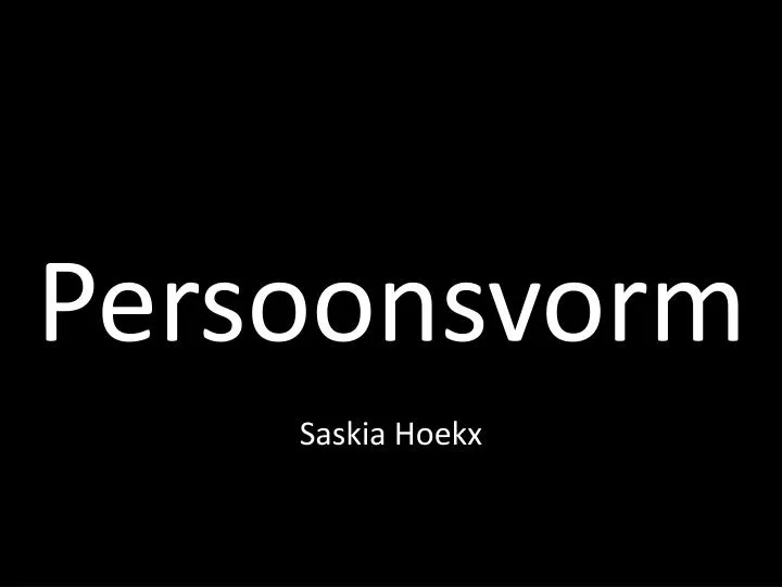 persoonsvorm
