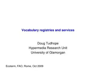 Vocabulary registries and services