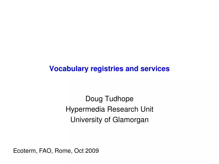vocabulary registries and services