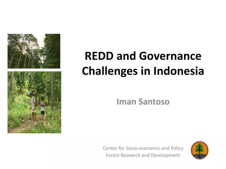 redd and governance challenges in indonesia